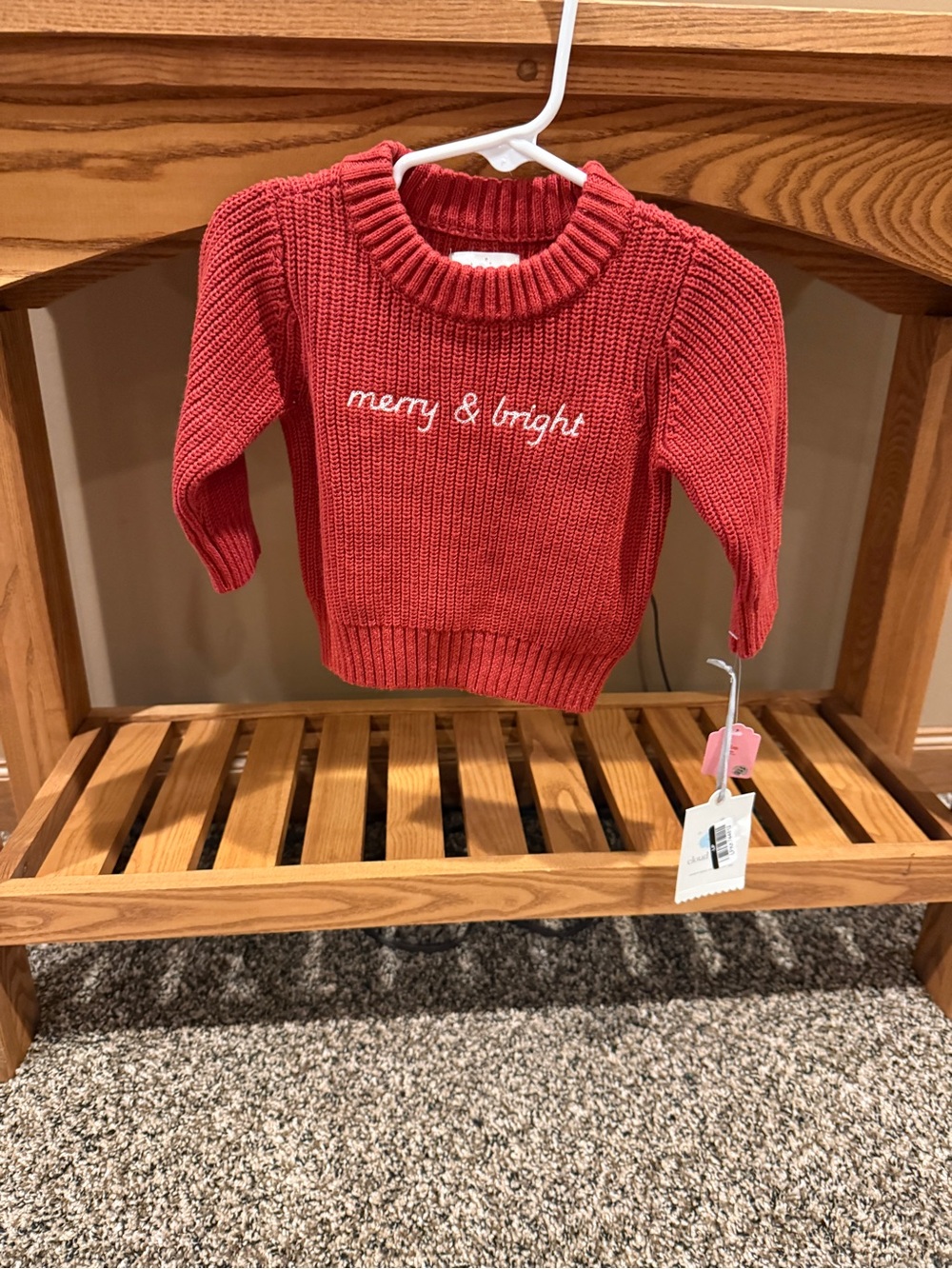 cloud island Red 'merry & bright' Knit Sweater